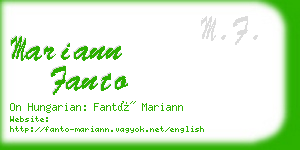 mariann fanto business card